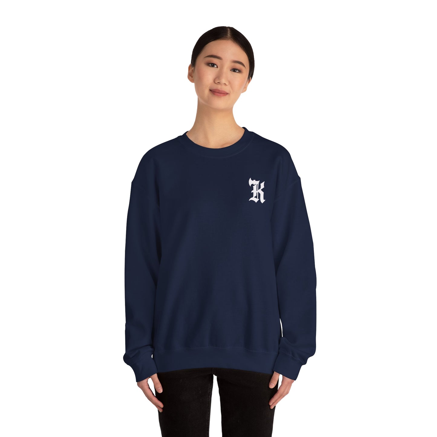 Gothic Letter K Sweatshirt | Monogram Initial Crewneck