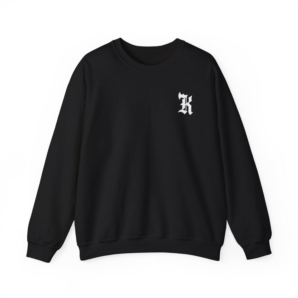 Gothic Letter K Sweatshirt | Monogram Initial Crewneck Detail