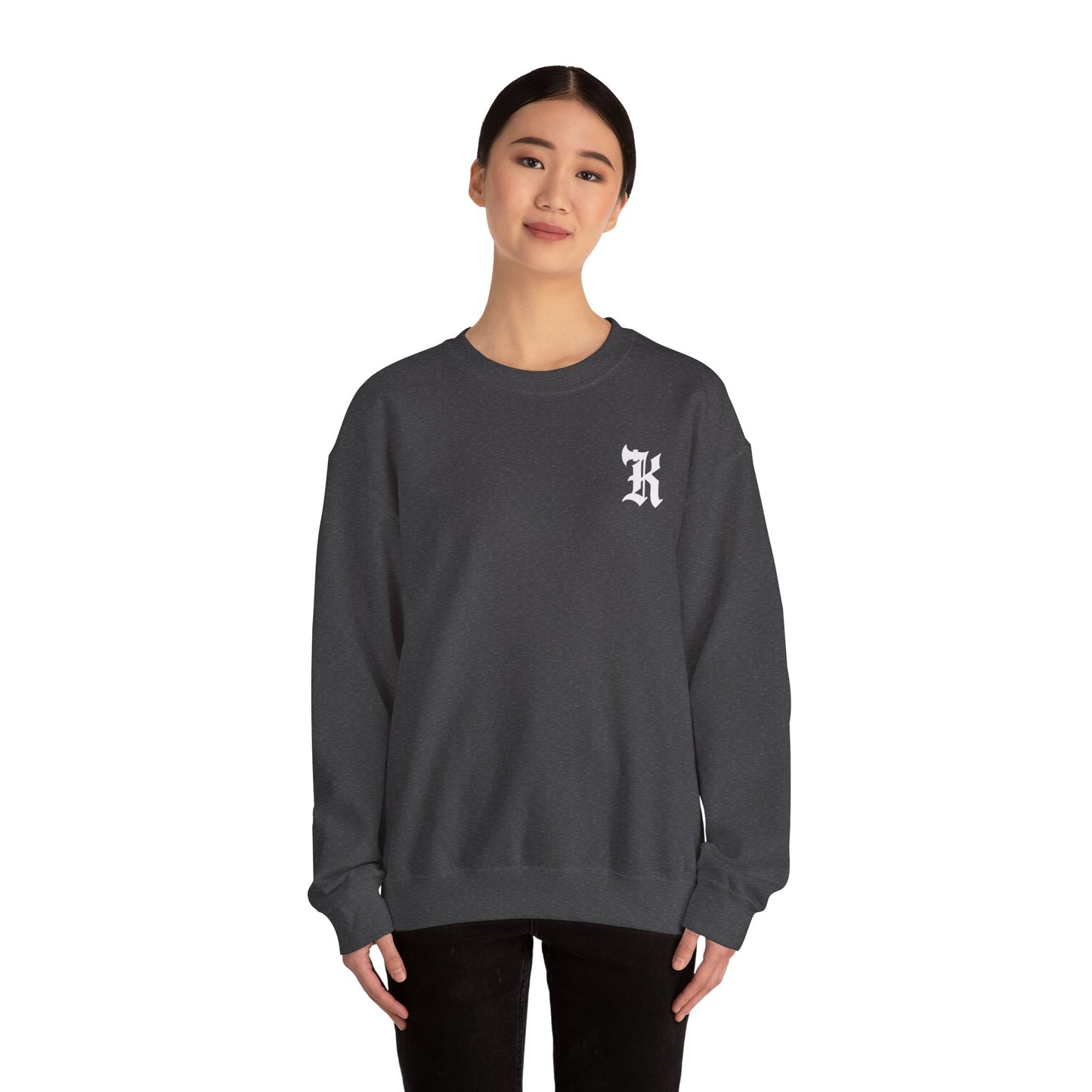 Gothic Letter K Sweatshirt | Monogram Initial Crewneck