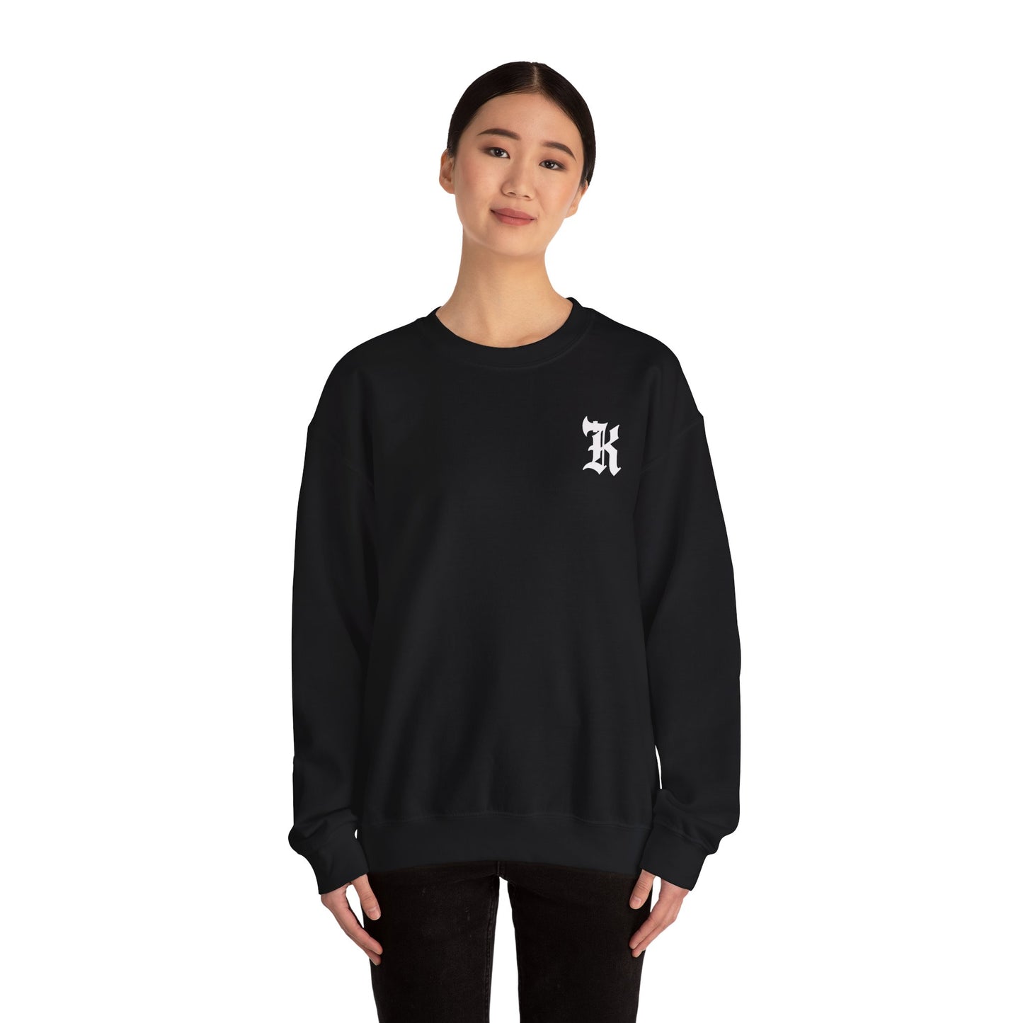 Gothic Letter K Sweatshirt | Monogram Initial Crewneck