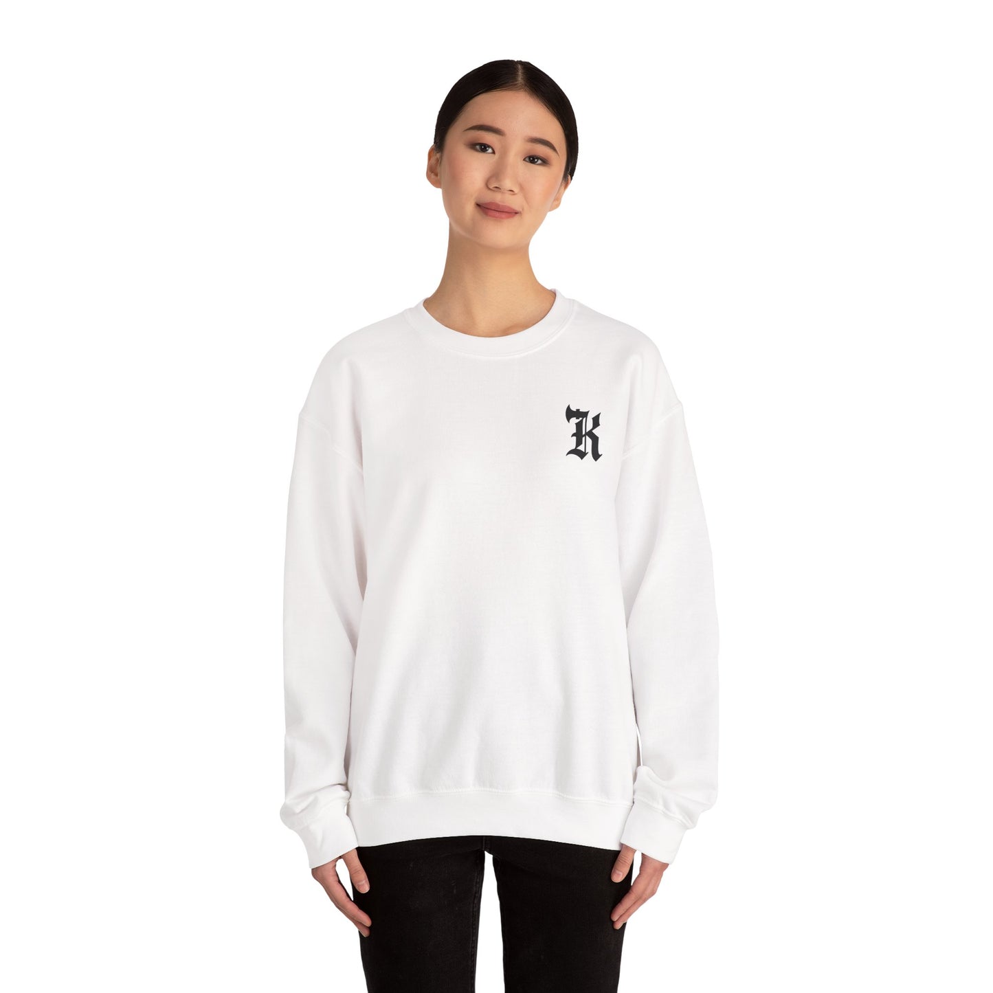 Gothic Letter K Sweatshirt | Monogram Initial Crewneck