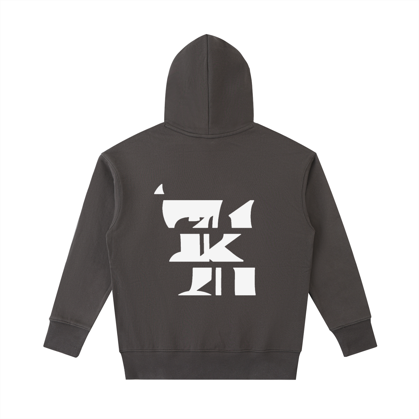 KHRIOUIT // Charcoal Hoodie, Architectural Logo, Heavyweight Cotton