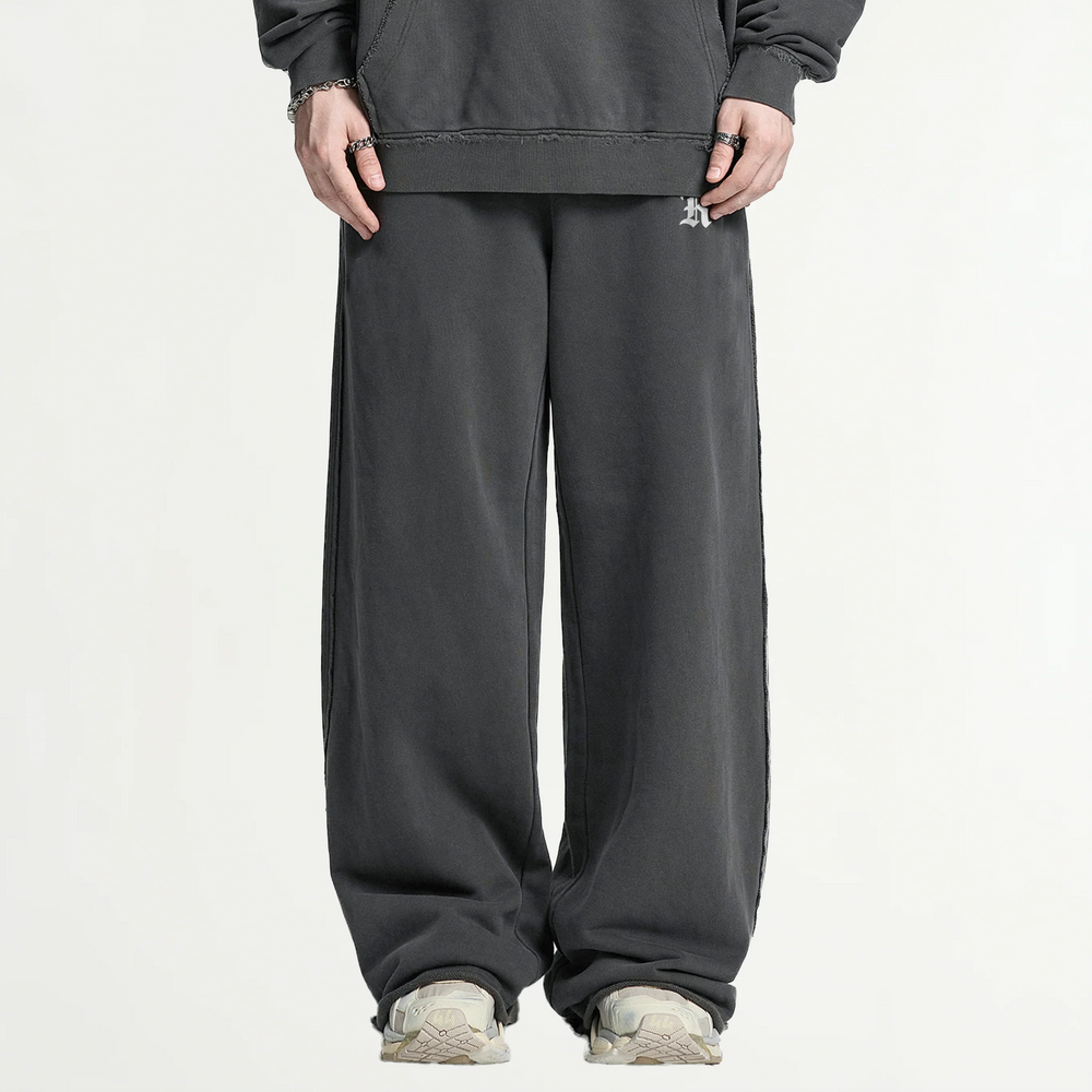 SNOW_EROSION // RAW-EDGE SWEATPANTS
